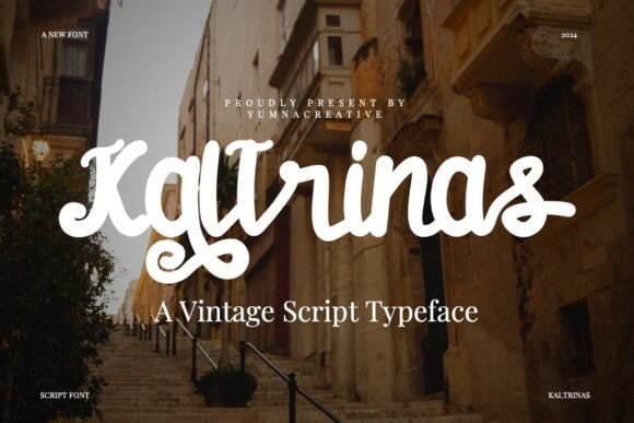 Kaltrinas: A Bold Vintage Script Font for Your Brand